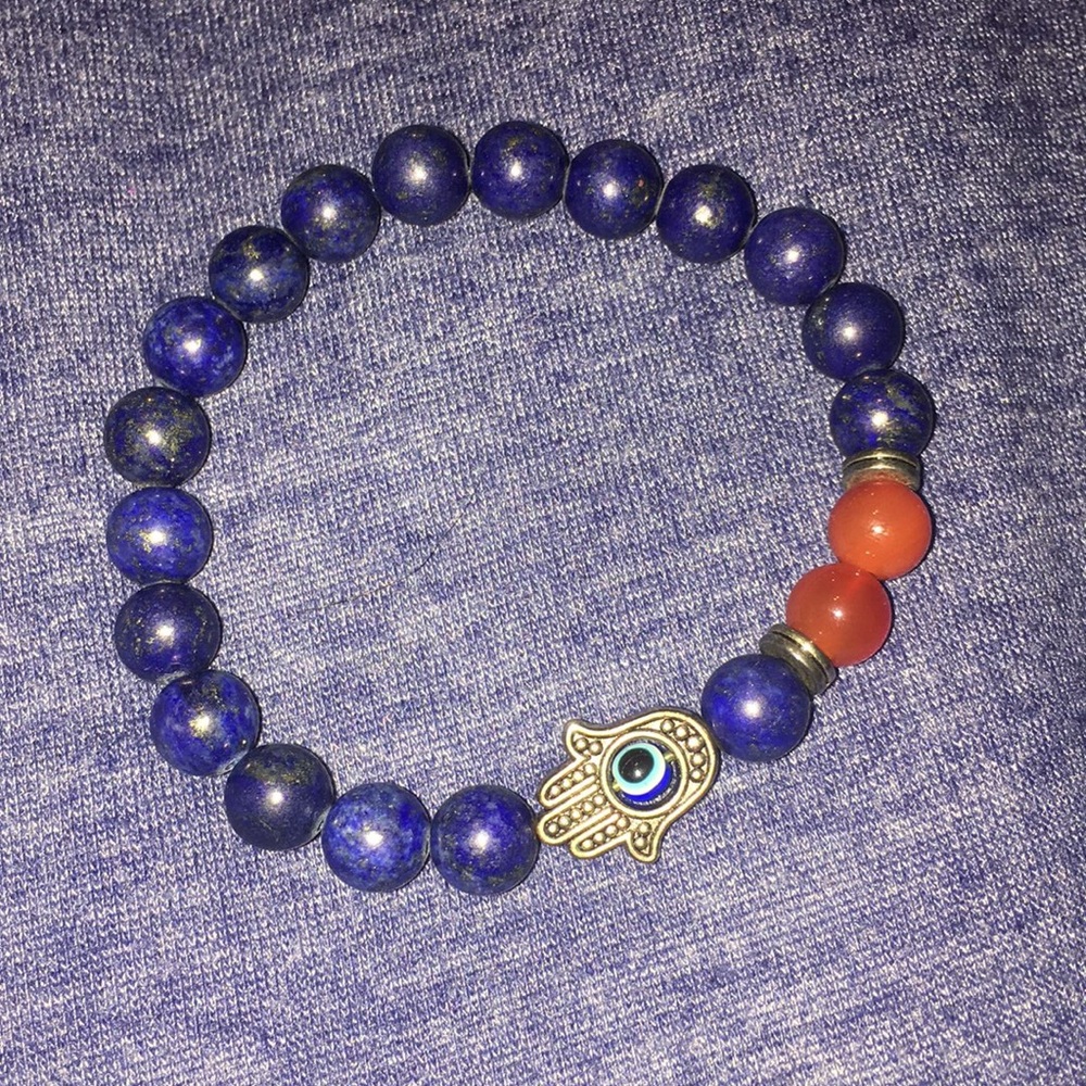 stone lucky hand and eye bracelet!